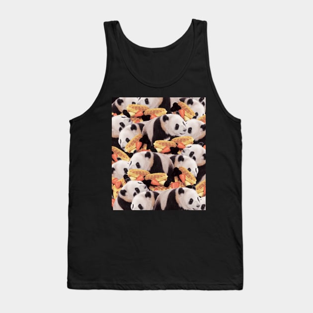 Funny Panda Waffles Crazy Collage Tank Top by Random Galaxy